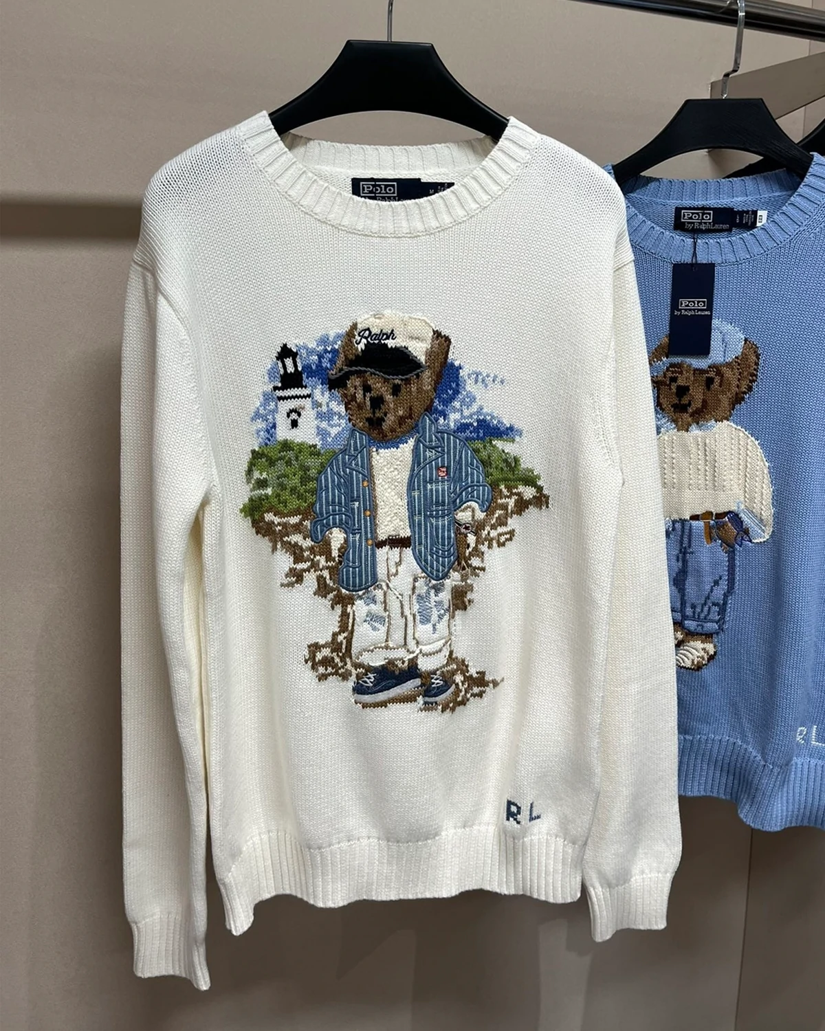 Intarsia Sea Bear Knit Sweater