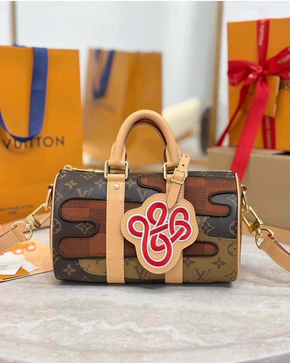 Rebce Keepall Bandoulière 25 ”Brown“