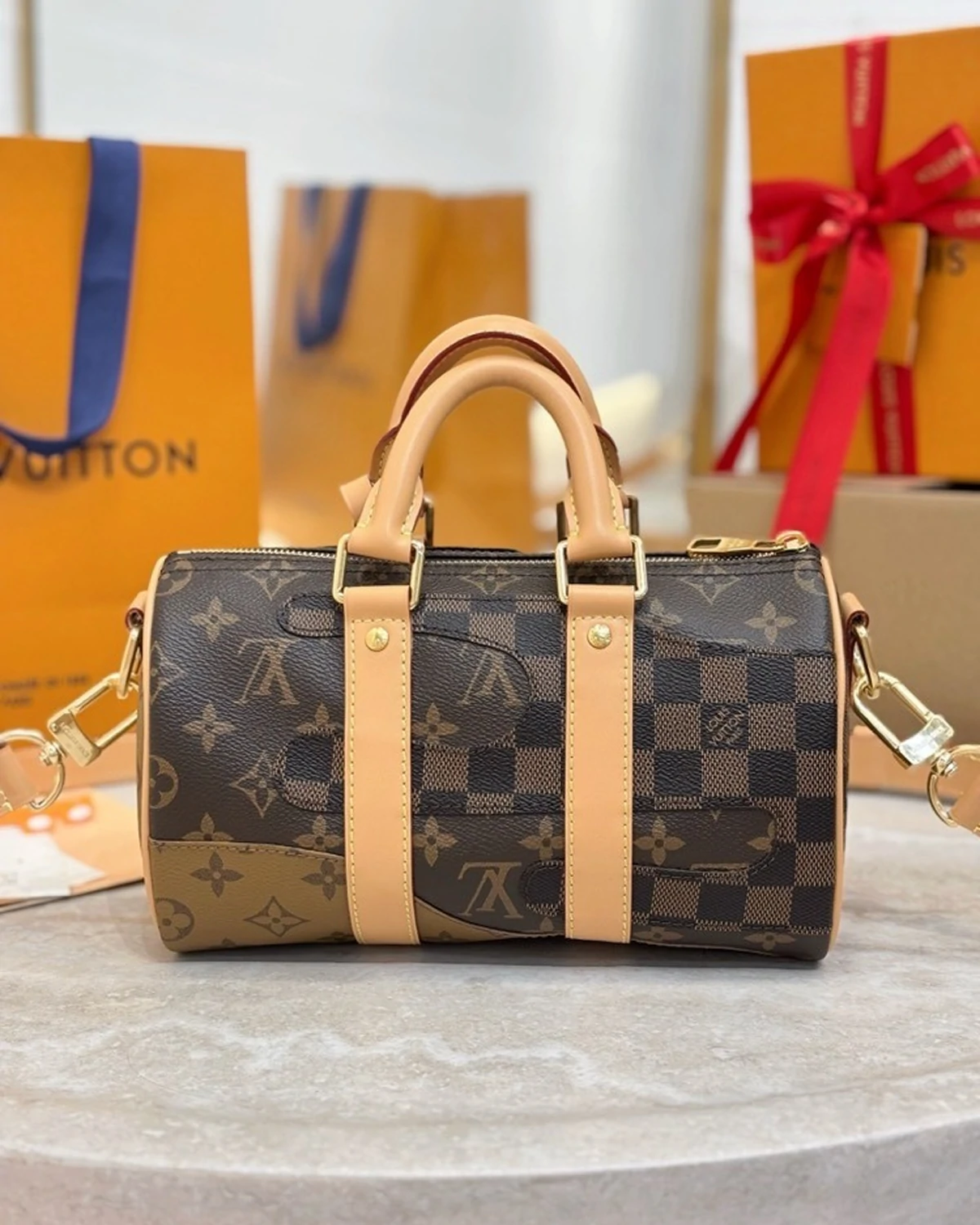 Rebce Keepall Bandoulière 25 ”Brown“