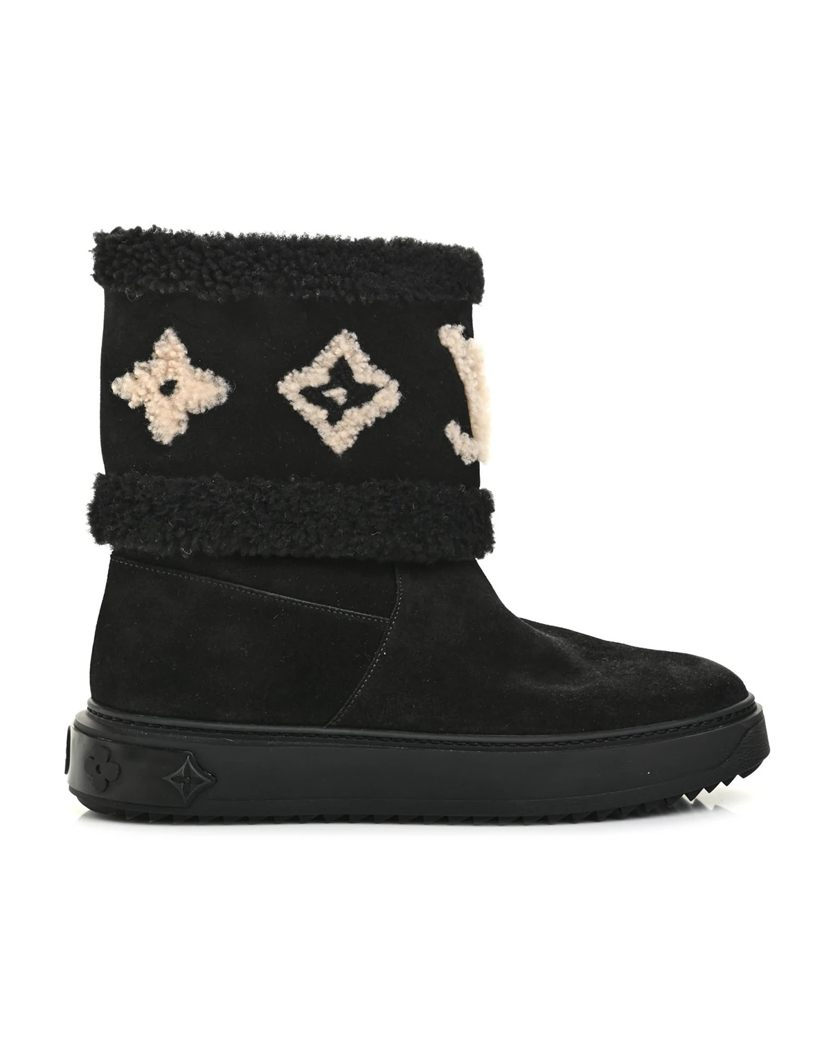 Suede Calfskin Shearling Snowdrop Flat Ankle Boot