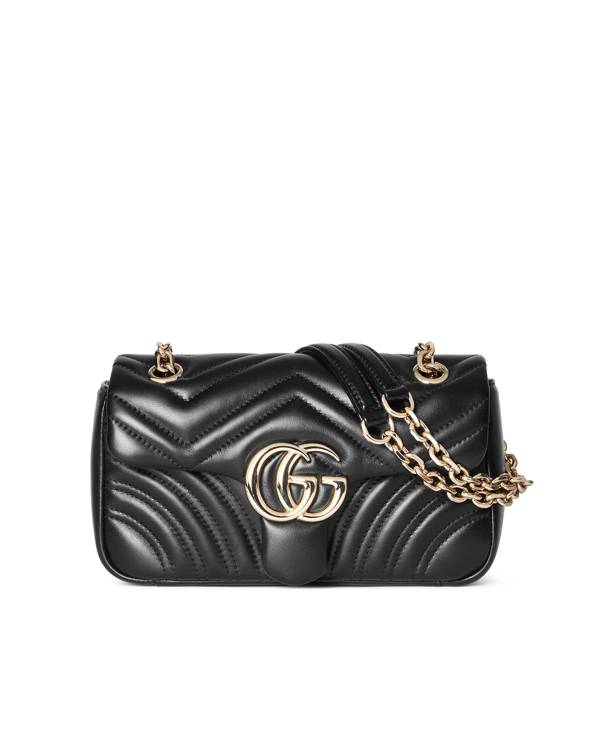 GG Marmont small shoulder bag “black leather”