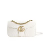 G Marmont small shoulder bag “white leather”