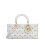 Lady D-JOY Sheepskin Handbag Medium Size White