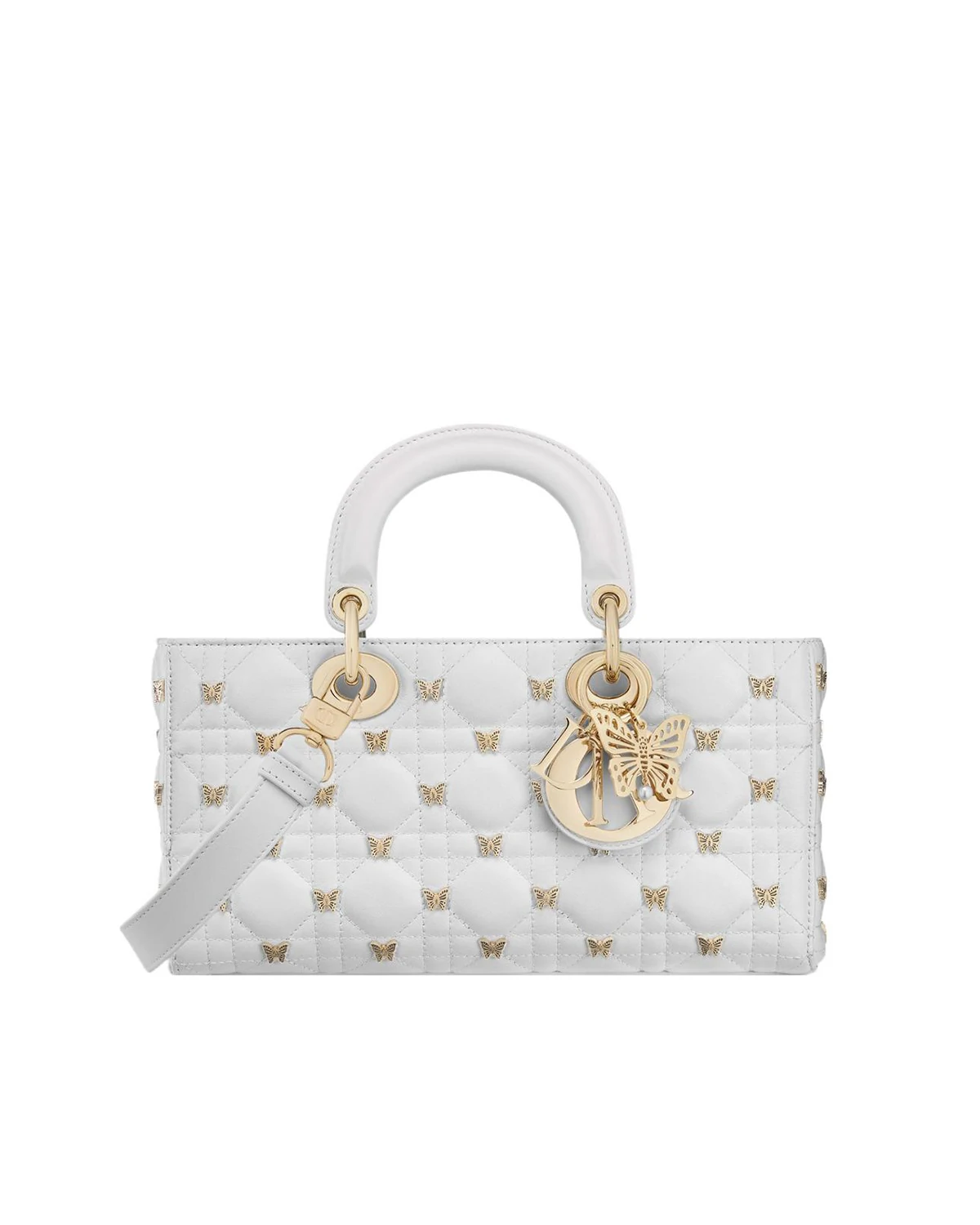 Lady D-JOY Sheepskin Handbag Medium Size White