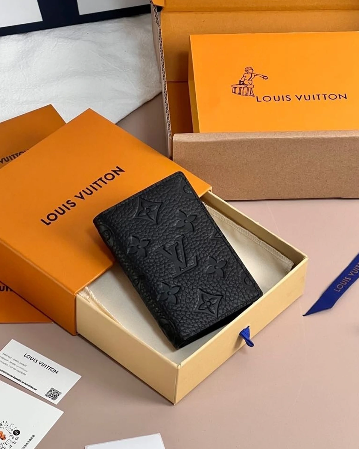 Pocket Organizer “Black Monogram Taurillon Leather”