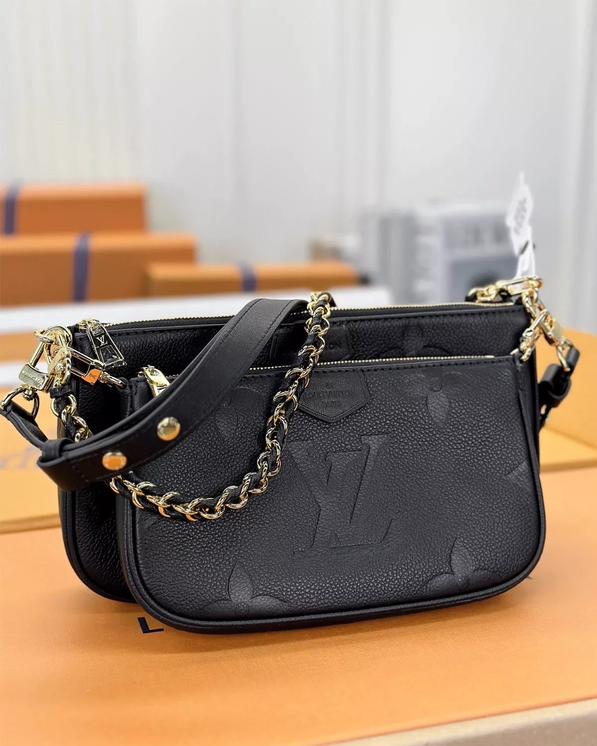 rebce, All Bags, Crossbody / Shoulder Bags, Everyday Essentials Multi Pochette Accessoires “Black Monogram Empreinte”