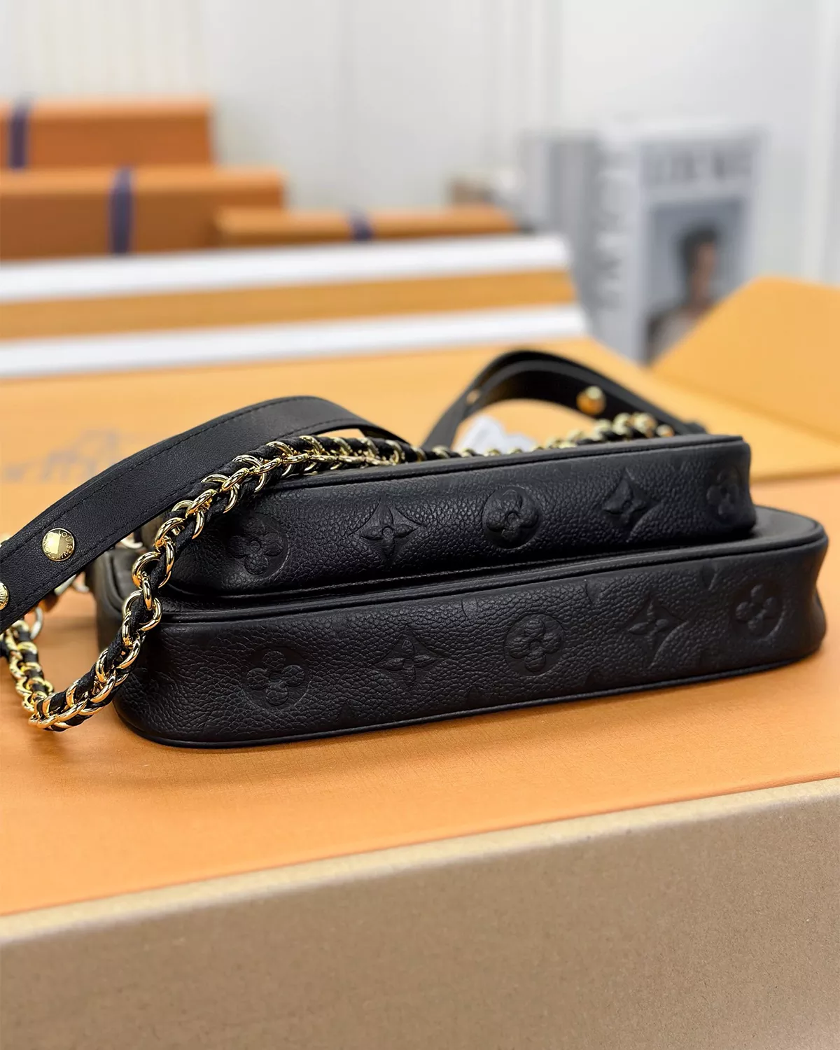 rebce, All Bags, Crossbody / Shoulder Bags, Everyday Essentials Multi Pochette Accessoires “Black Monogram Empreinte”