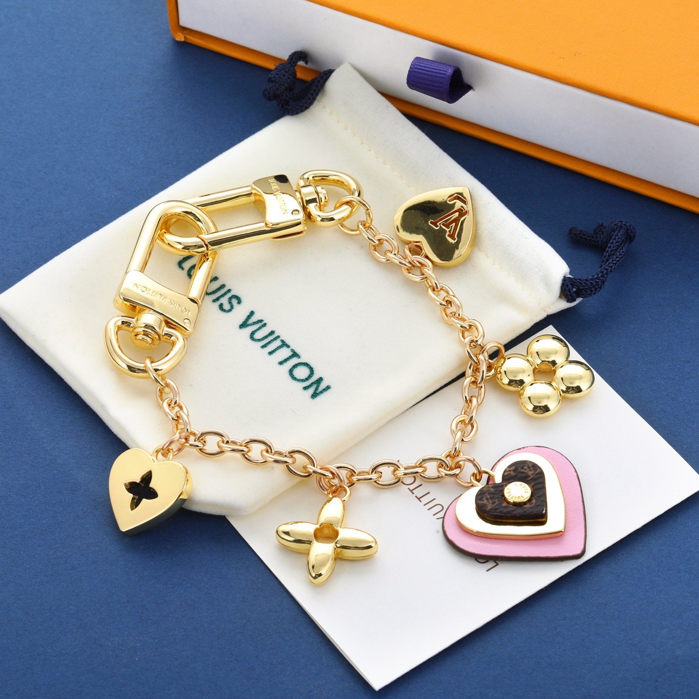 rebce, All Accessories, Bag Chains & Charms, Everyday Essentials My Heart Bag Chain “Gold & Multicolor”