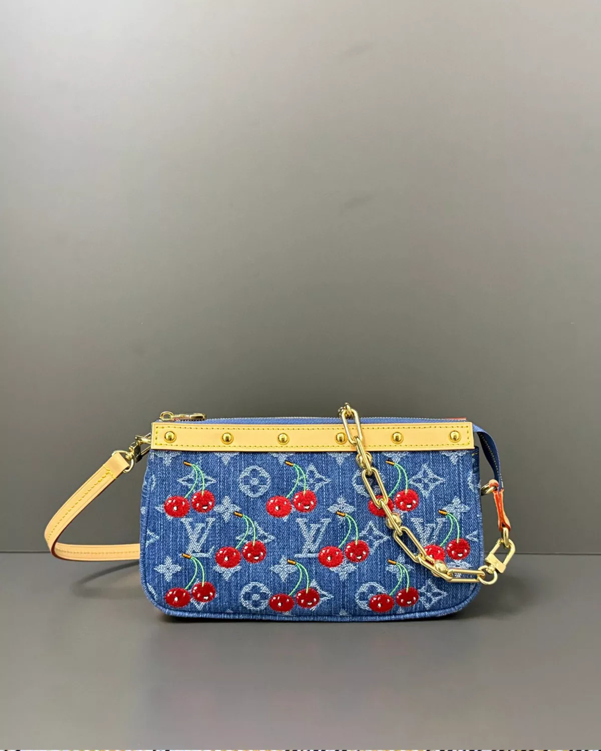 rebce, All Bags, Shoulder & Crossbody Bags, Limited Edition Pochette Accessoires “LV x TM Cherry Denim”