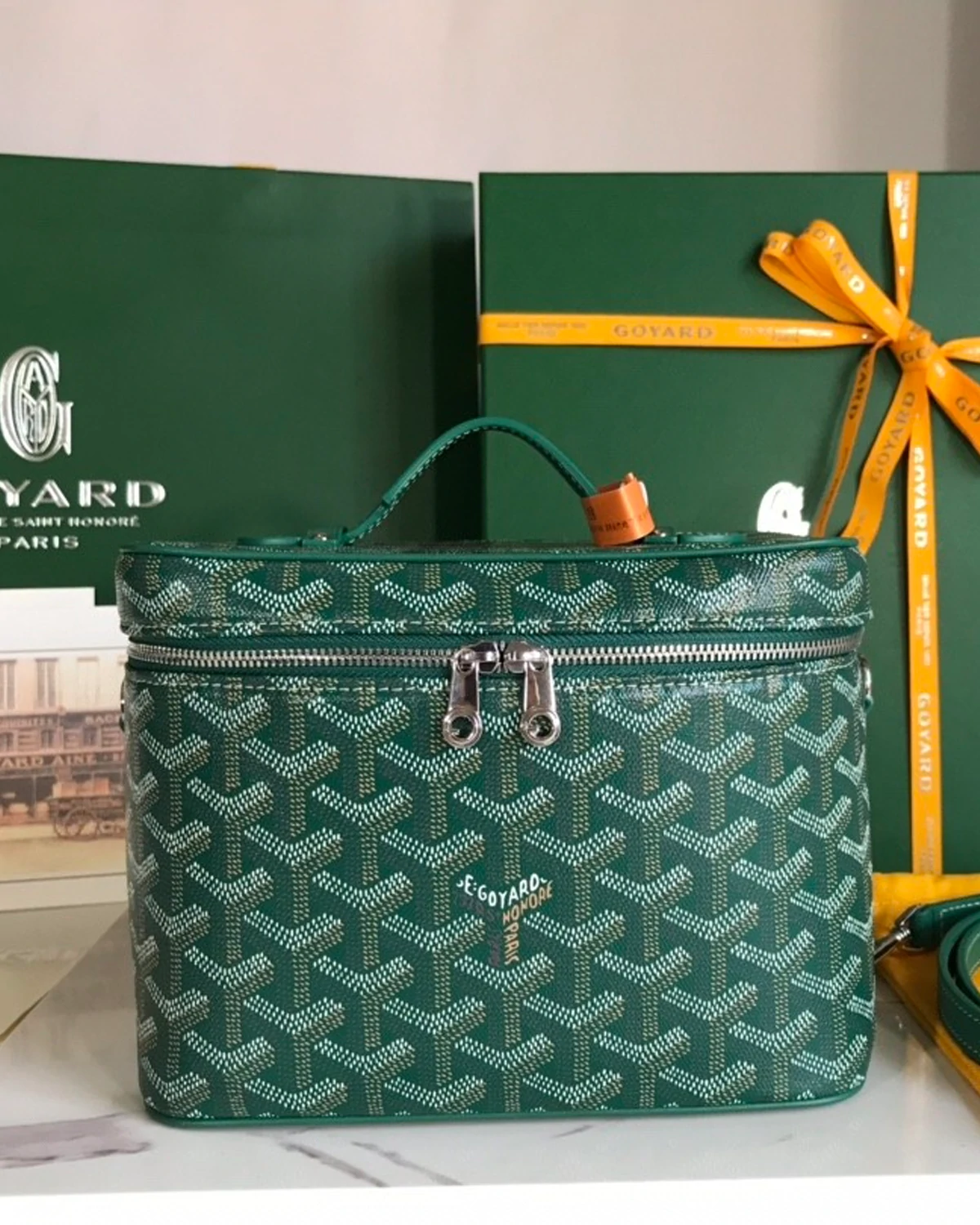 Rebce Muse Vanity Case Coated Canvas “Green”