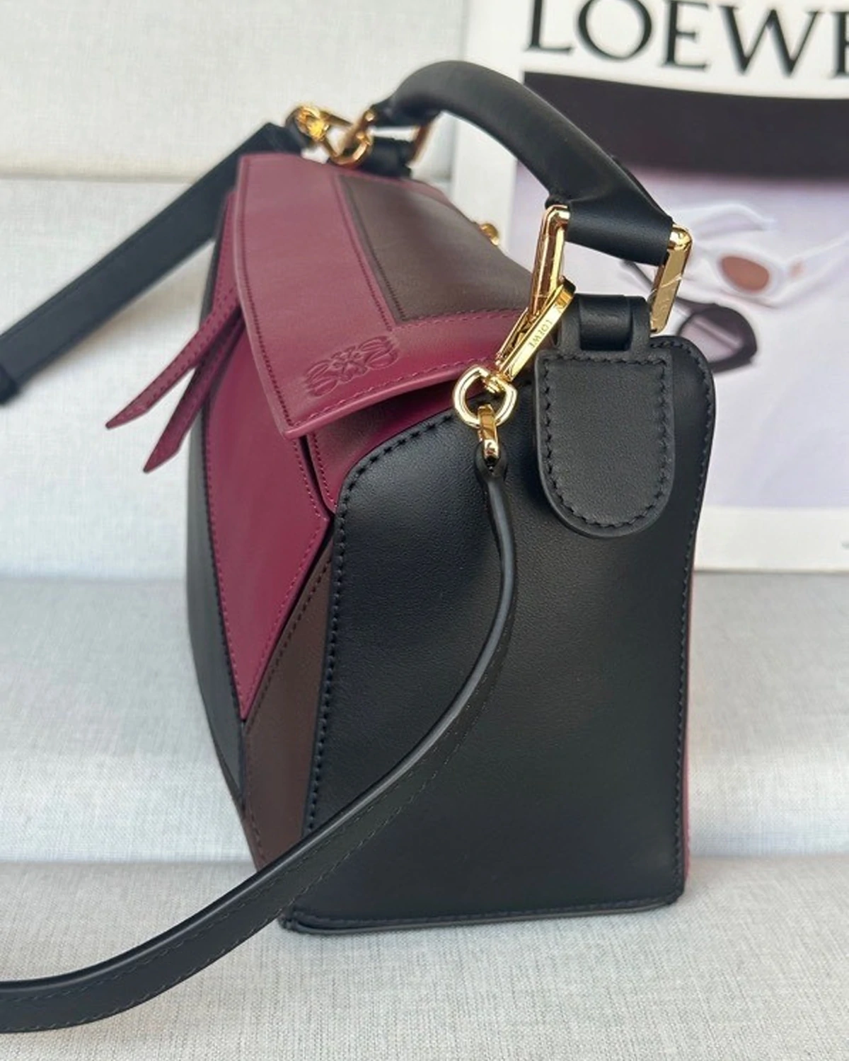 Small Puzzle bag “Black&Burgundy”