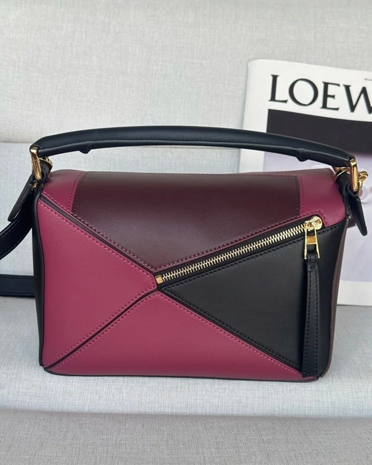 Small Puzzle bag “Black&Burgundy”