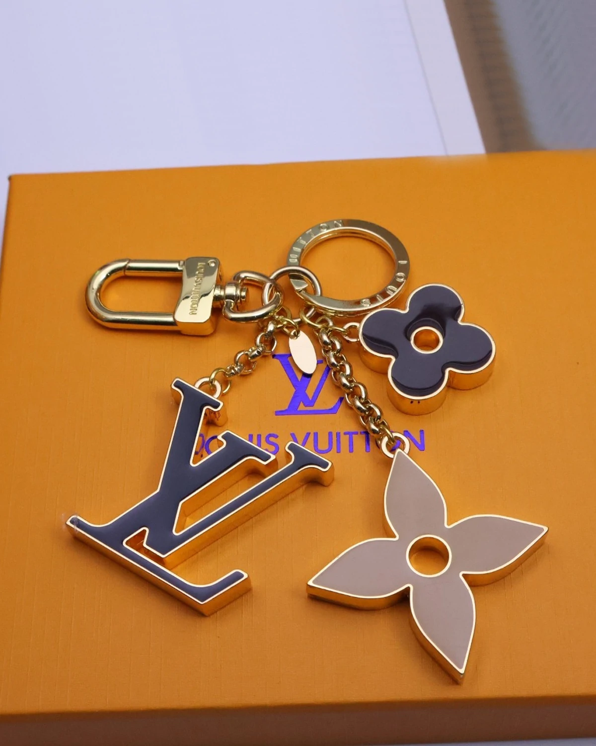 Fleur de Monogram bag charm