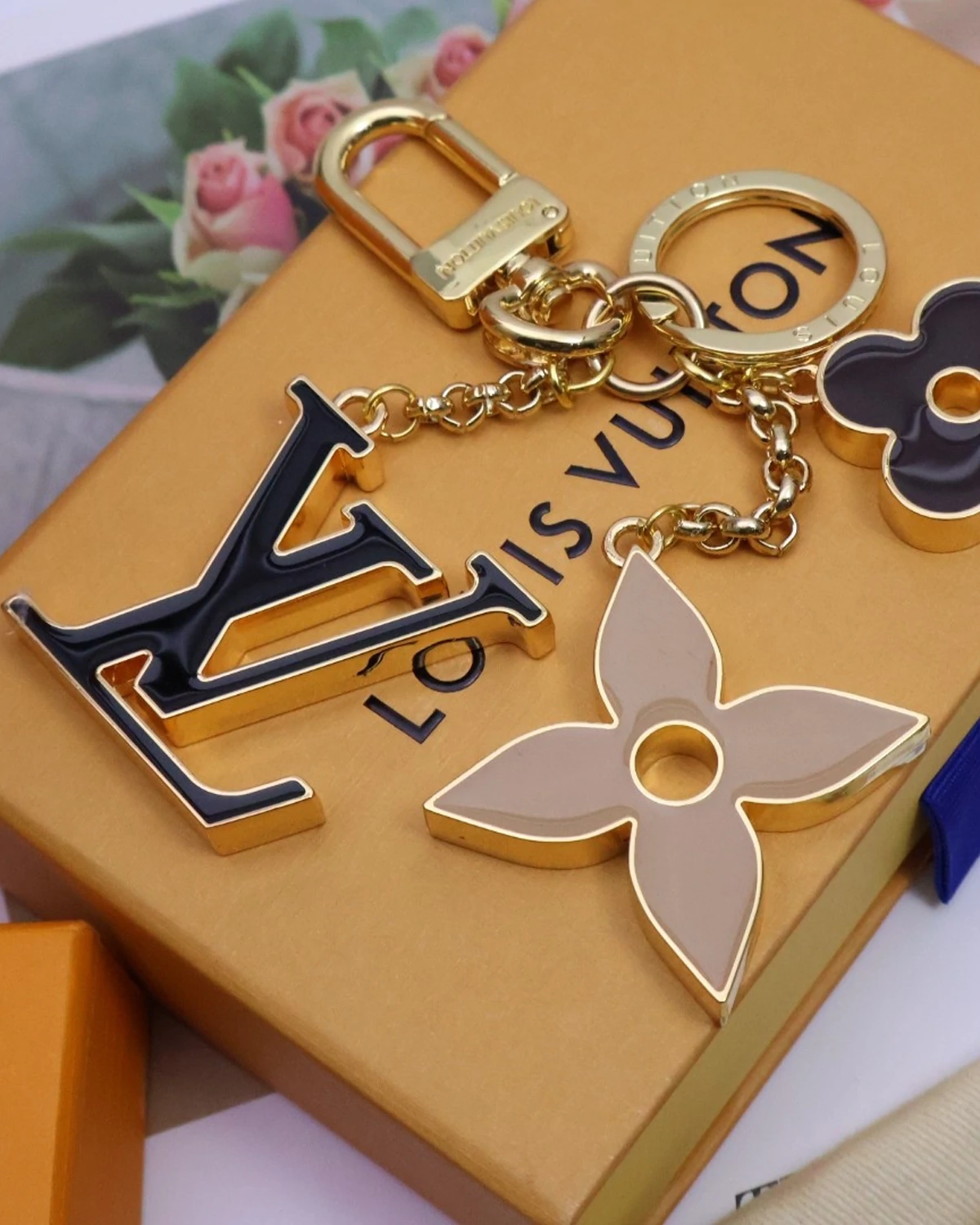 Fleur de Monogram bag charm