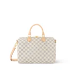 Speedy Bandoulière 30 White Checkered Handbag