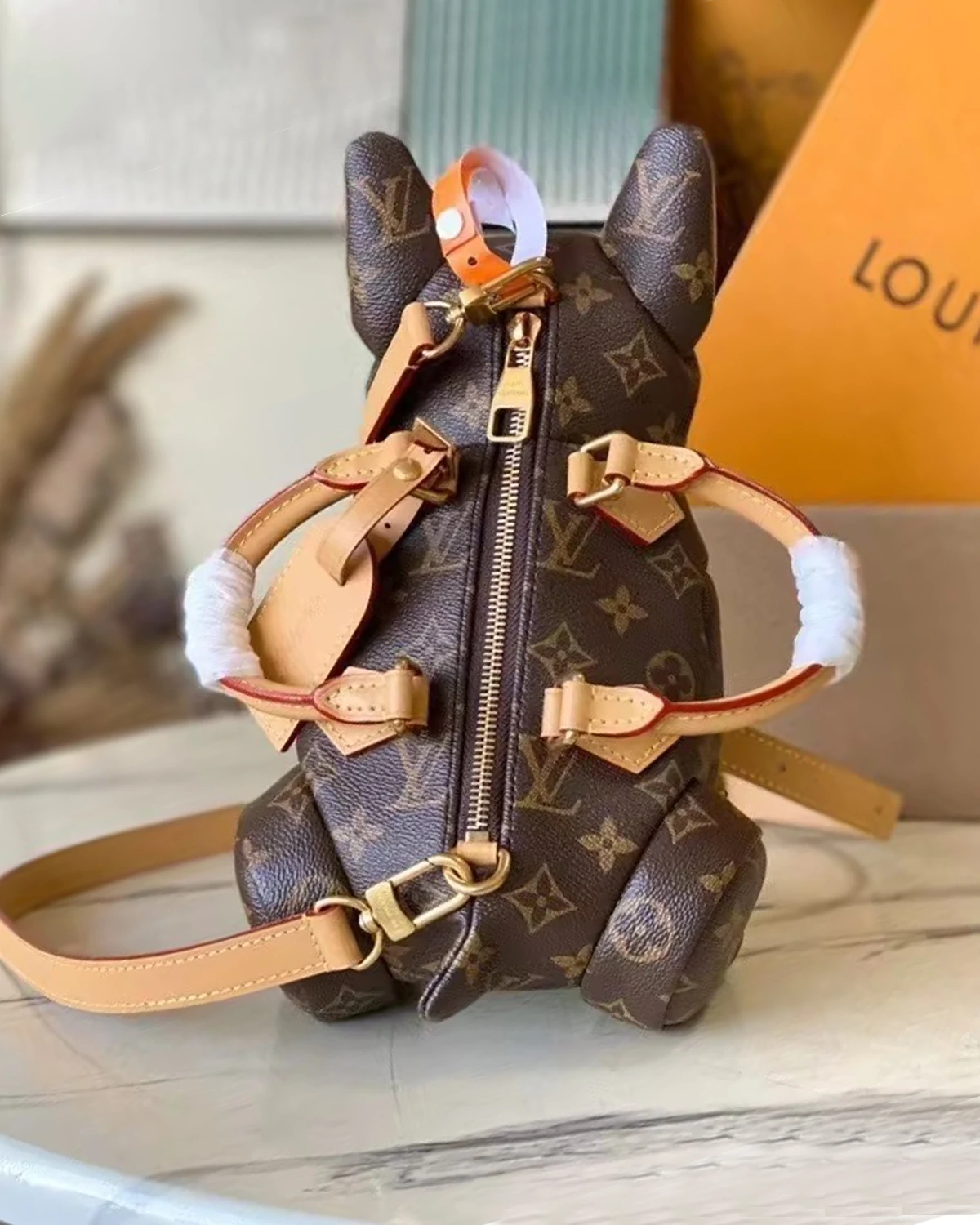 Brown Monogram Coated Canvas Pooch Dog Bag