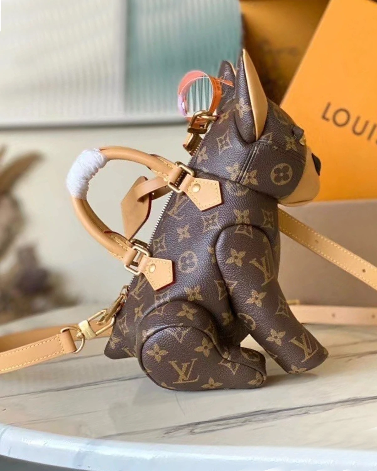 Brown Monogram Coated Canvas Pooch Dog Bag