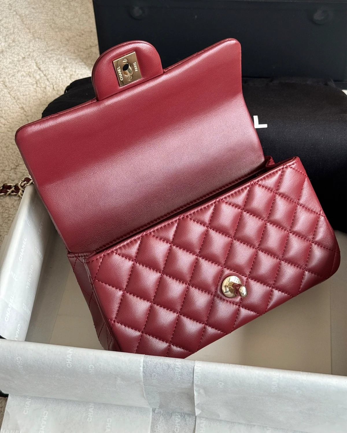 Mini Rectangular Top Handle “Claret”