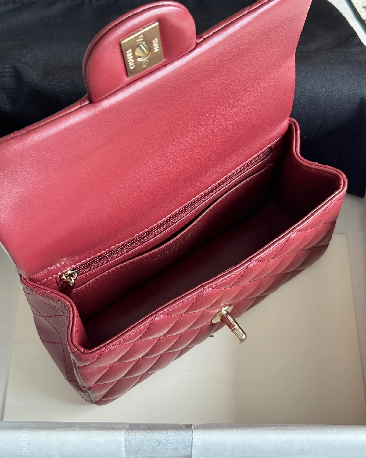 Mini Rectangular Top Handle “Claret”