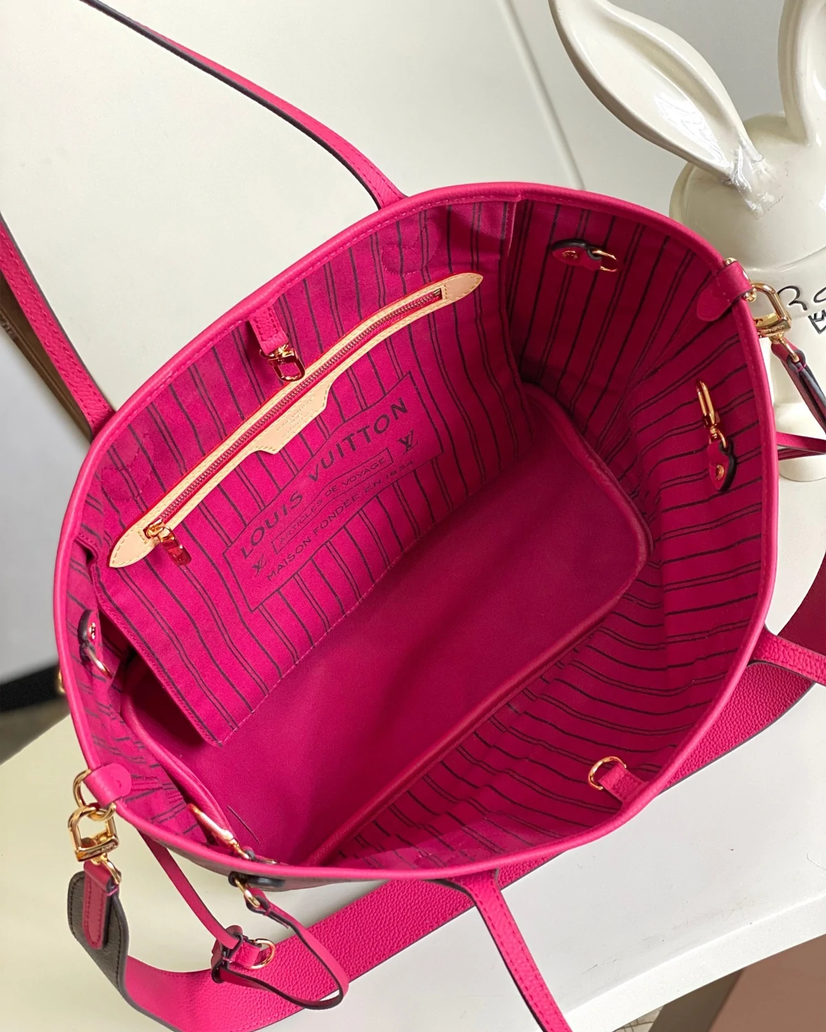 Neverfull Bandoulière Inside Out MM “Rose ”