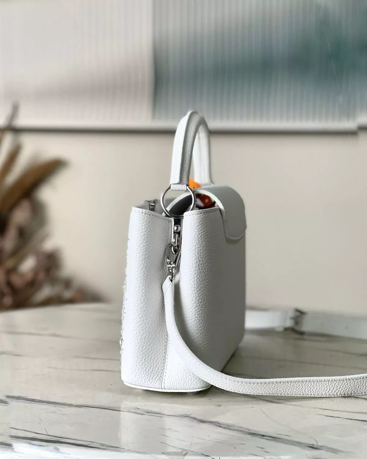 Capucines “Lily White Embroidered Sequins”