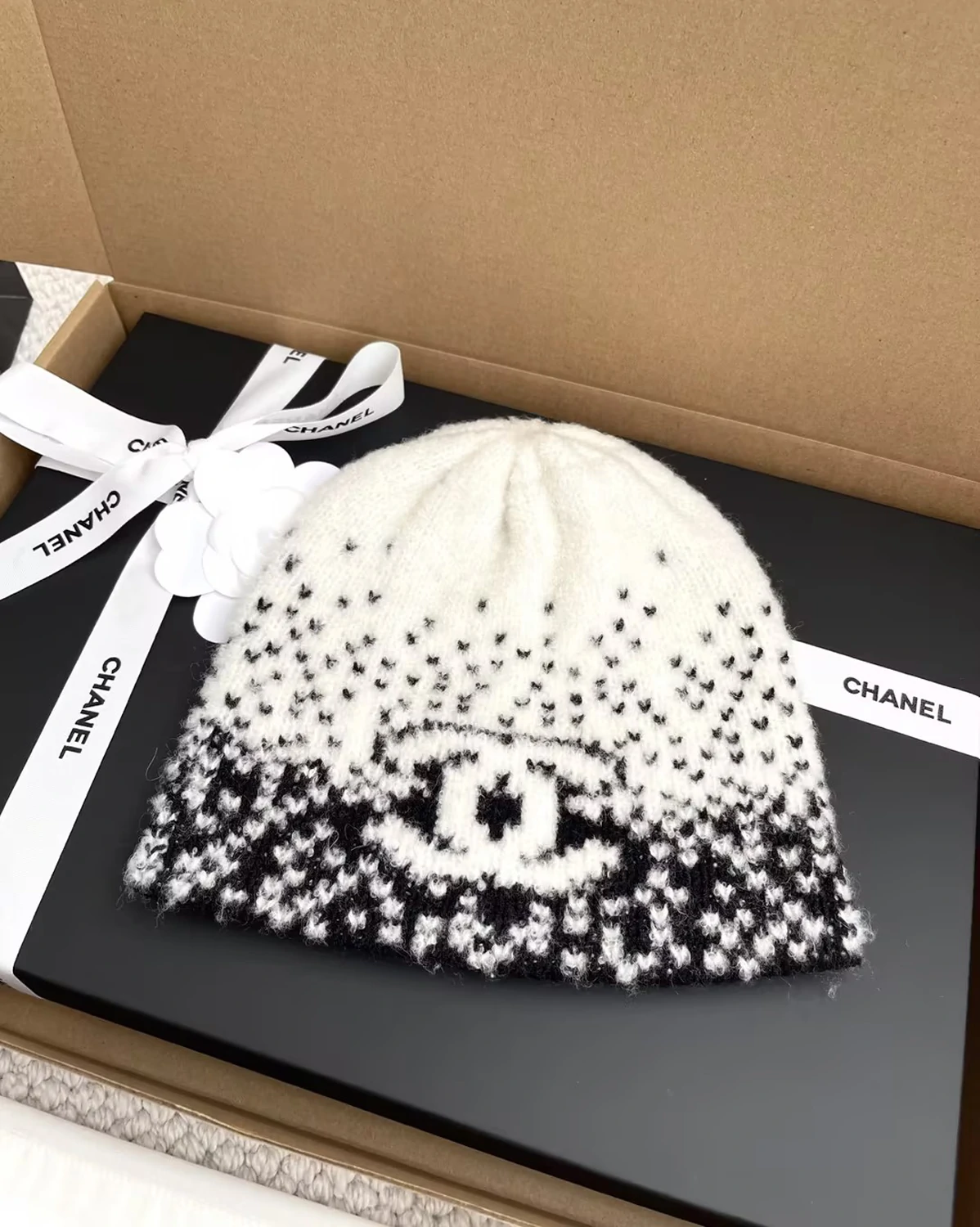 Coco Neige Beanie “White and Black”