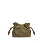 Mini Flamenco clutch in nappa calfskin “Dark Khaki”