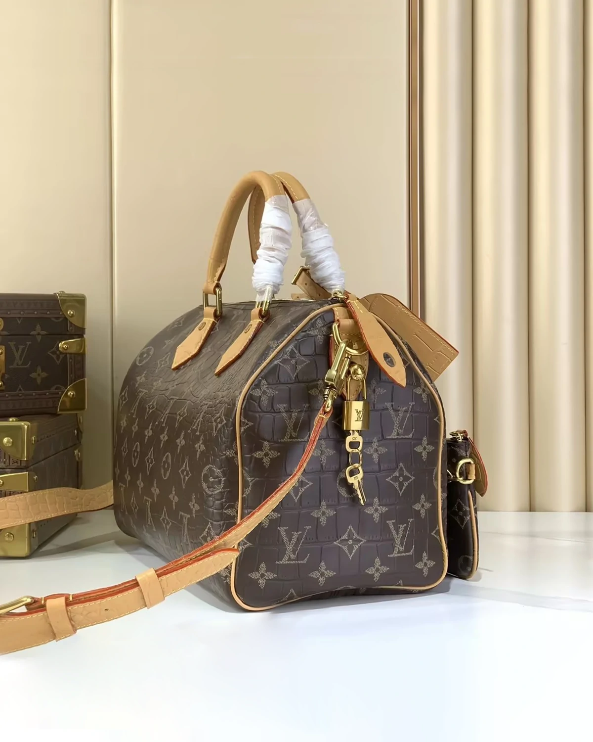 Speedy 30 P9 Crocodile Monogram