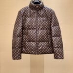Men’s Spring/Summer Runway Monogram Leather Down Jacket