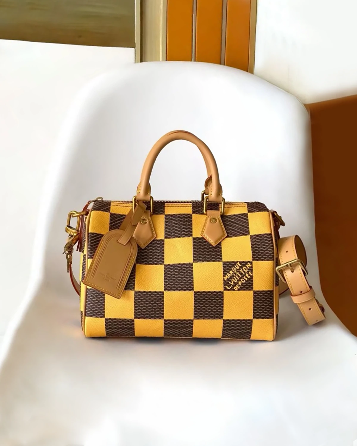Speedy 25 Bandoulière “Damier Yellow”